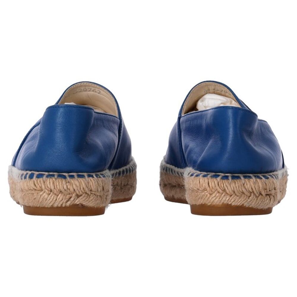 Chanel CC Espadrille Flats in Blue Lambskin Leather - Picture 9 of 12